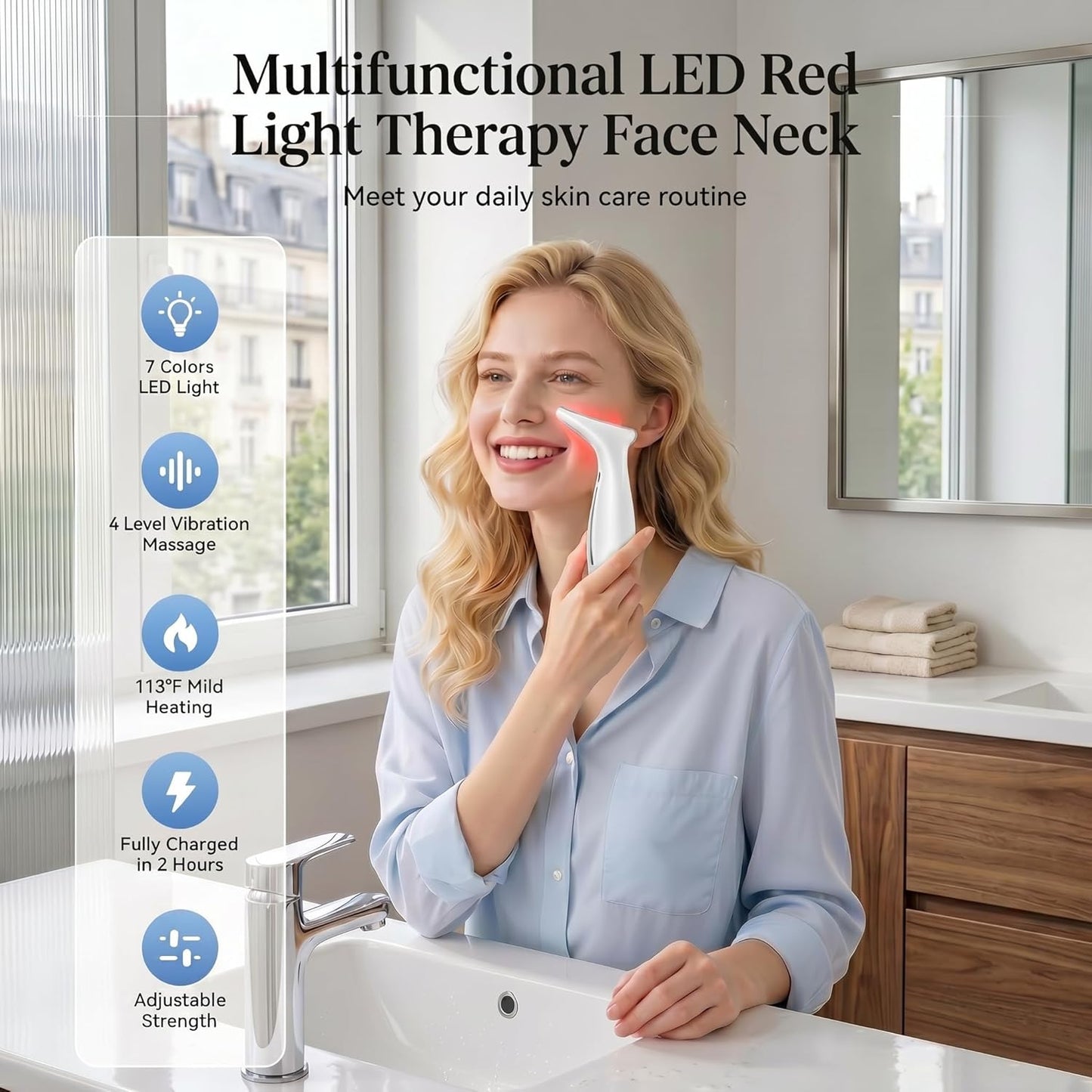 momokee® Red Light Therapy Massager for Face & Neck