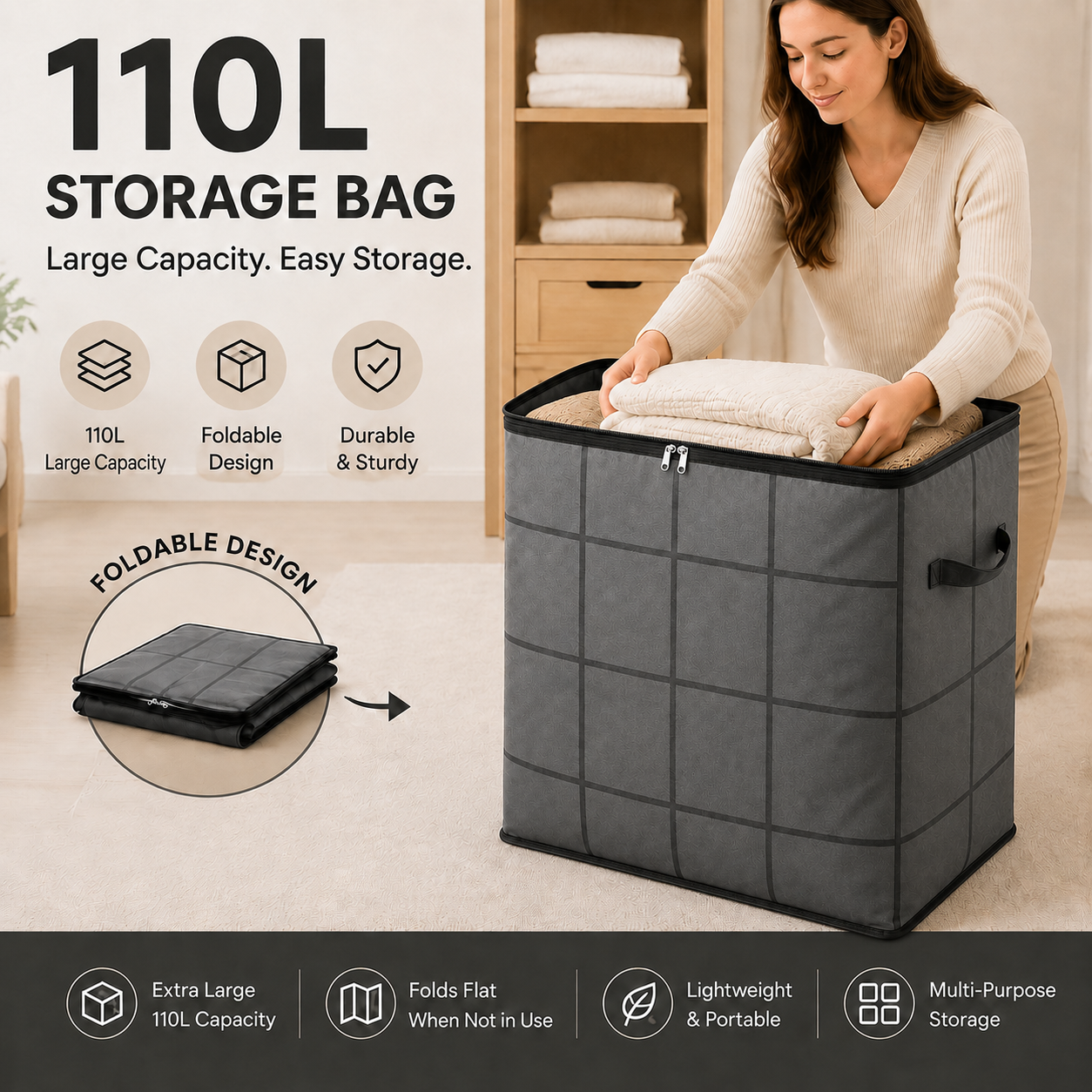 Remifa® XXL Foldable Easy Move Storage Bag